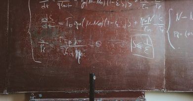 written equations on brown wooden board